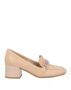 Baldinini Woman Loafers Beige Size 8 Calfskin