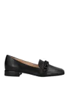 Baldinini Woman Loafers Black Size 6 Lambskin In Black