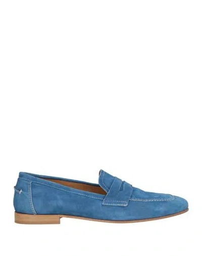 Baldinini Woman Loafers Blue Size 6 Leather
