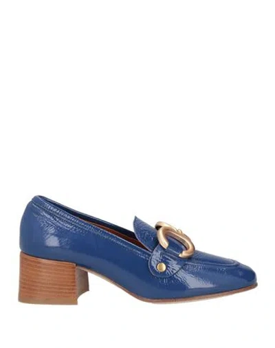 Baldinini Woman Loafers Blue Size 7 Leather