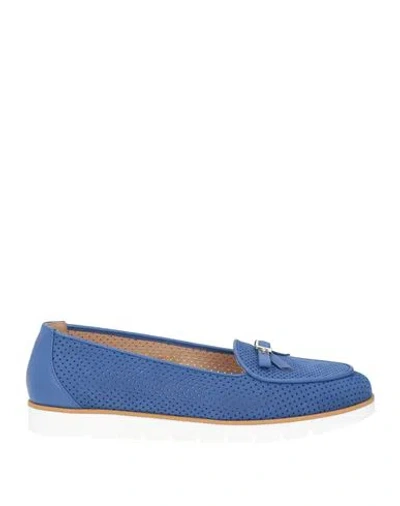 Baldinini Woman Loafers Blue Size 7.5 Leather