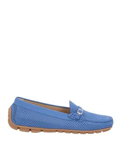Baldinini Woman Loafers Blue Size 8 Leather