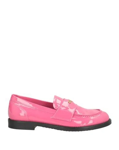 Baldinini Woman Loafers Fuchsia Size 6 Leather In Pink
