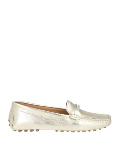 Baldinini Woman Loafers Gold Size 5 Leather