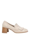 Baldinini Woman Loafers Ivory Size 11 Soft Leather In White