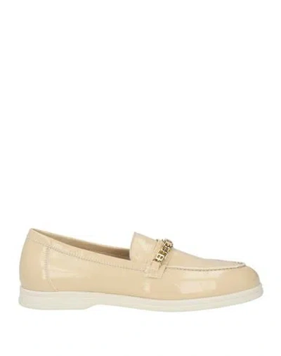 Baldinini Woman Loafers Ivory Size 8 Leather In Neutral