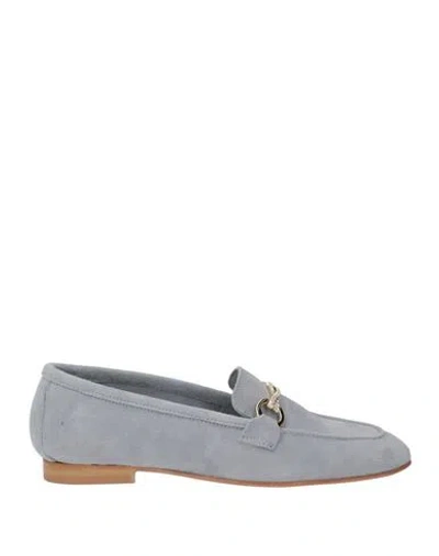 Baldinini Woman Loafers Light Grey Size 5 Leather In Blue