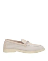 Baldinini Woman Loafers Light Grey Size 7 Leather