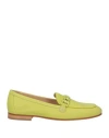 Baldinini Woman Loafers Lime Green Size 6.5 Calfskin