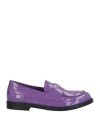 Baldinini Woman Loafers Mauve Size 6 Leather In Purple