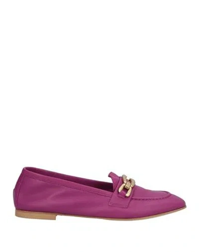 Baldinini Woman Loafers Mauve Size 6 Leather In Purple