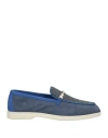 Baldinini Woman Loafers Midnight Blue Size 7 Leather In Blue