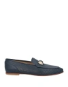Baldinini Woman Loafers Navy Size 10.5 Leather In Navy