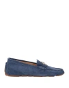 Baldinini Woman Loafers Navy Size 5 Leather In Blue