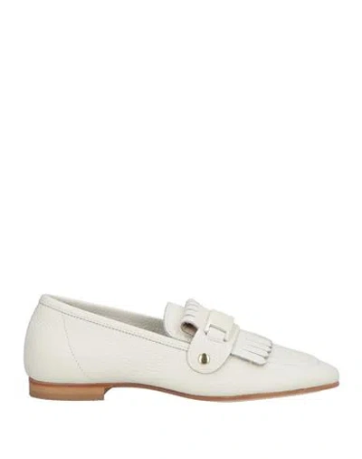 Baldinini Woman Loafers Off White Size 5 Leather