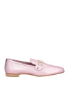 Baldinini Woman Loafers Pink Size 6 Soft Leather In Pink