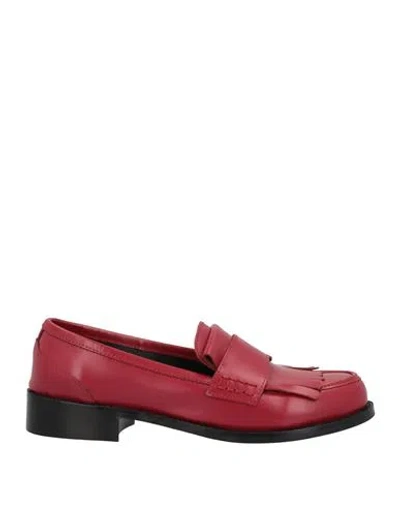 Baldinini Woman Loafers Red Size 11 Soft Leather