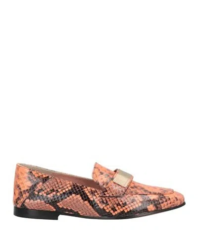 Baldinini Woman Loafers Salmon Pink Size 11 Soft Leather