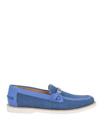 Baldinini Woman Loafers Slate Blue Size 8 Leather
