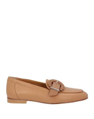 Baldinini Woman Loafers Tan Size 8.5 Leather In Brown