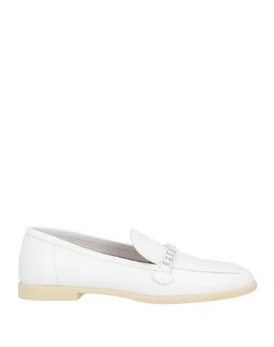 Baldinini Woman Loafers White Size 10 Leather