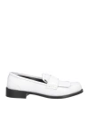 Baldinini Woman Loafers White Size 11 Soft Leather In White