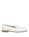 Baldinini Woman Loafers White Size 6 Calfskin In White