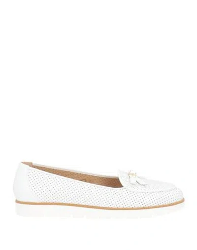 Baldinini Woman Loafers White Size 8 Leather