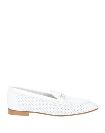 Baldinini Woman Loafers White Size 9 Leather
