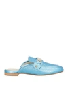 Baldinini Woman Mules & Clogs Azure Size 8 Soft Leather In Blue