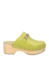 Baldinini Woman Mules & Clogs Lime Green Size 8 Calfskin In Green