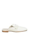 Baldinini Woman Mules & Clogs White Size 6 Leather