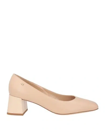 Baldinini Woman Pumps Beige Size 6 Calfskin In Neutral