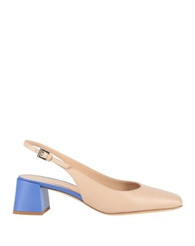 Baldinini Woman Pumps Beige Size 6.5 Leather In Neutral