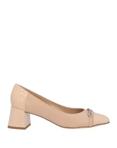 Baldinini Woman Pumps Beige Size 8 Leather In Neutral