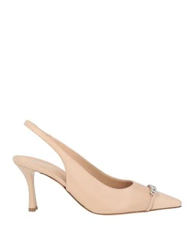 Baldinini Woman Pumps Beige Size 8 Leather In Sand