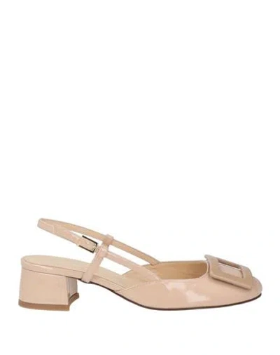 Baldinini Woman Pumps Beige Size 9 Leather In Pink