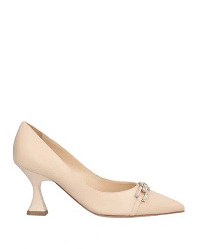 Baldinini Woman Pumps Blush Size 10 Leather In Neutral