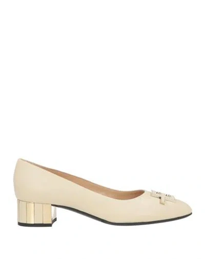 Baldinini Woman Pumps Cream Size 6.5 Calfskin In White