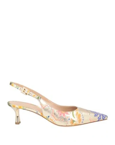 Baldinini Woman Pumps Gold Size 8 Leather In Multi