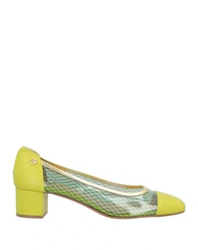 Baldinini Woman Pumps Lime Green Size 8 Leather, Pvc - Polyvinyl Chloride