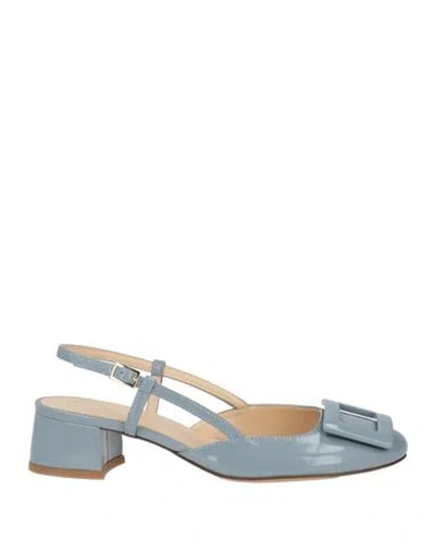 Baldinini Woman Pumps Sky Blue Size 8 Leather