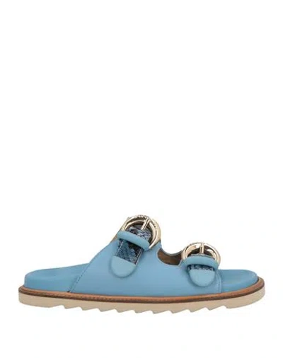 Baldinini Woman Sandals Azure Size 6.5 Leather