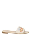 Baldinini Woman Sandals Beige Size 9 Leather In Beige