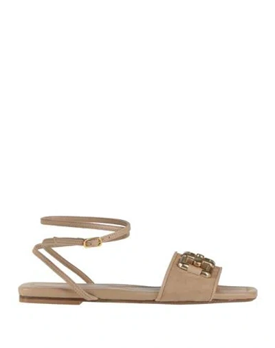 Baldinini Woman Sandals Beige Size 6 Leather