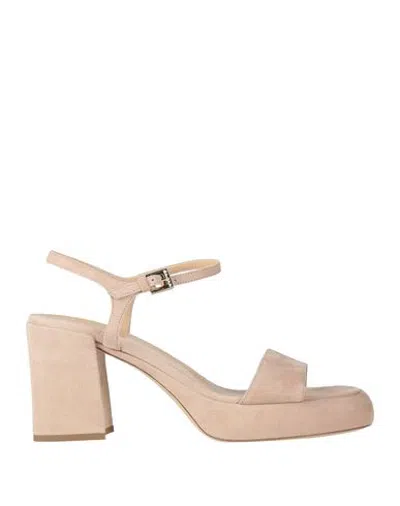 Baldinini Woman Sandals Beige Size 9 Leather In Neutral