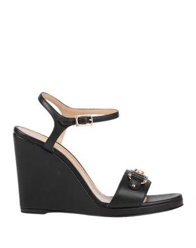 Baldinini Woman Sandals Black Size 8 Leather