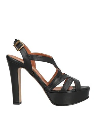 Baldinini Woman Sandals Black Size 11 Leather