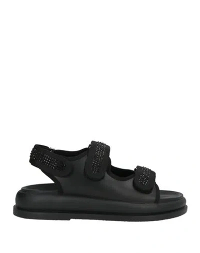 Baldinini Woman Sandals Black Size 6 Leather