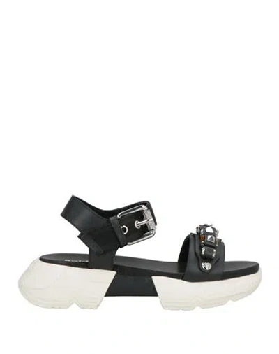Baldinini Woman Sandals Black Size 7 Leather